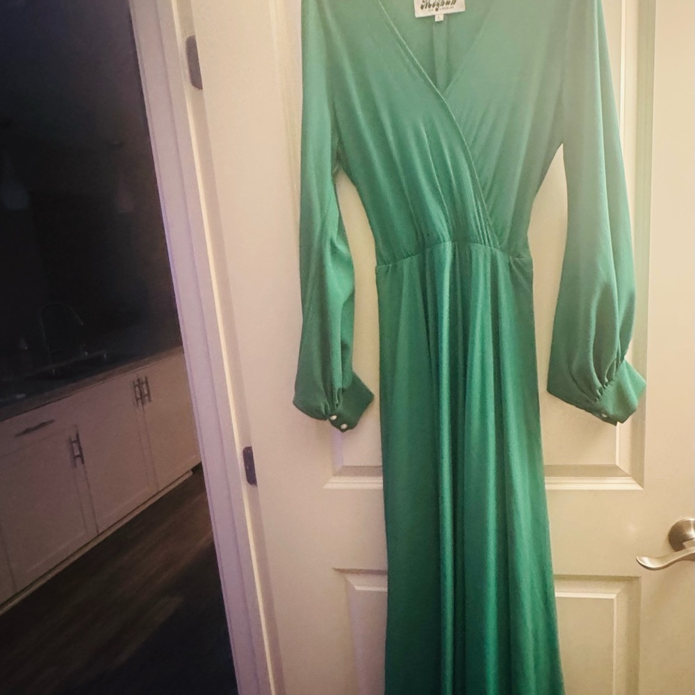Meghan LA Teal Long Sleeve Dress
